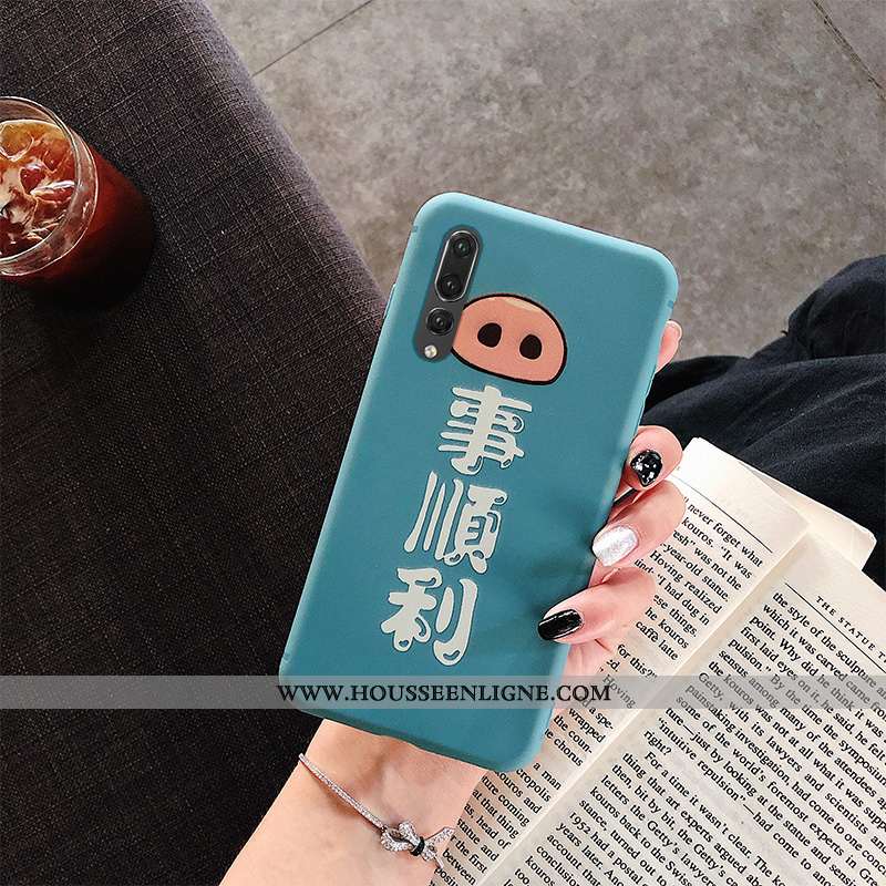 Coque Huawei P20 Pro Personnalité Créatif Silicone Tout Compris Simple Incassable Dessin Animé Bleu