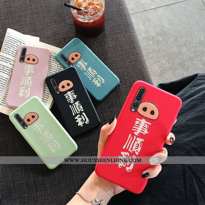 Coque Huawei P20 Pro Personnalité Créatif Silicone Tout Compris Simple Incassable Dessin Animé Bleu
