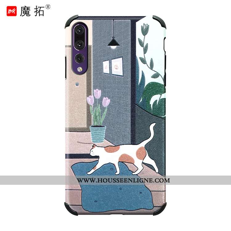 Coque Huawei P20 Pro Protection Créatif Étui Incassable Charmant Chat Bleu