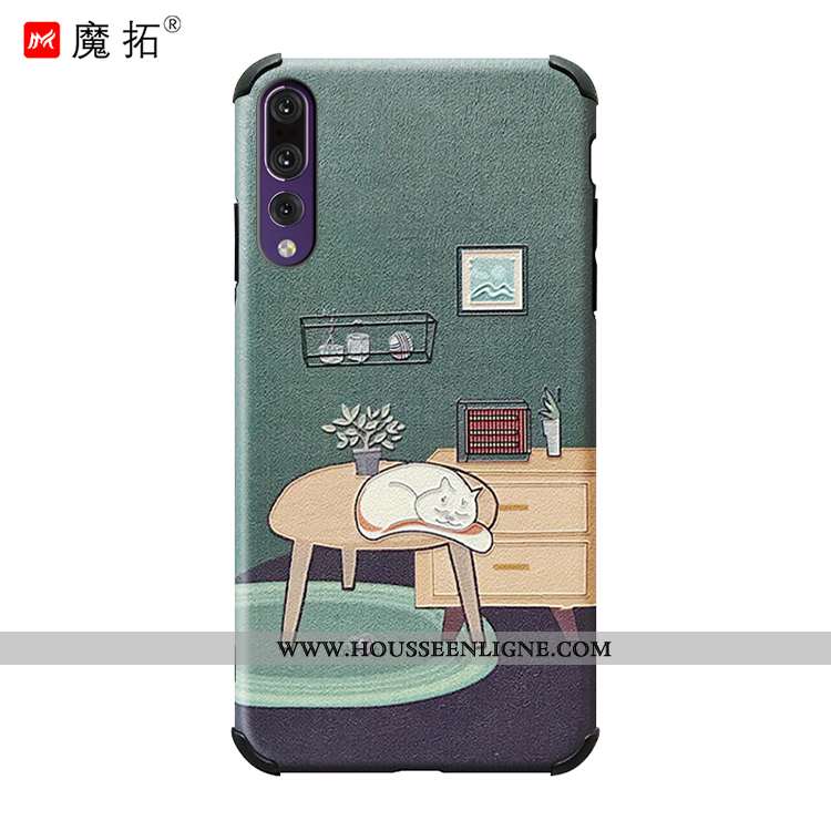 Coque Huawei P20 Pro Protection Créatif Étui Incassable Charmant Chat Bleu