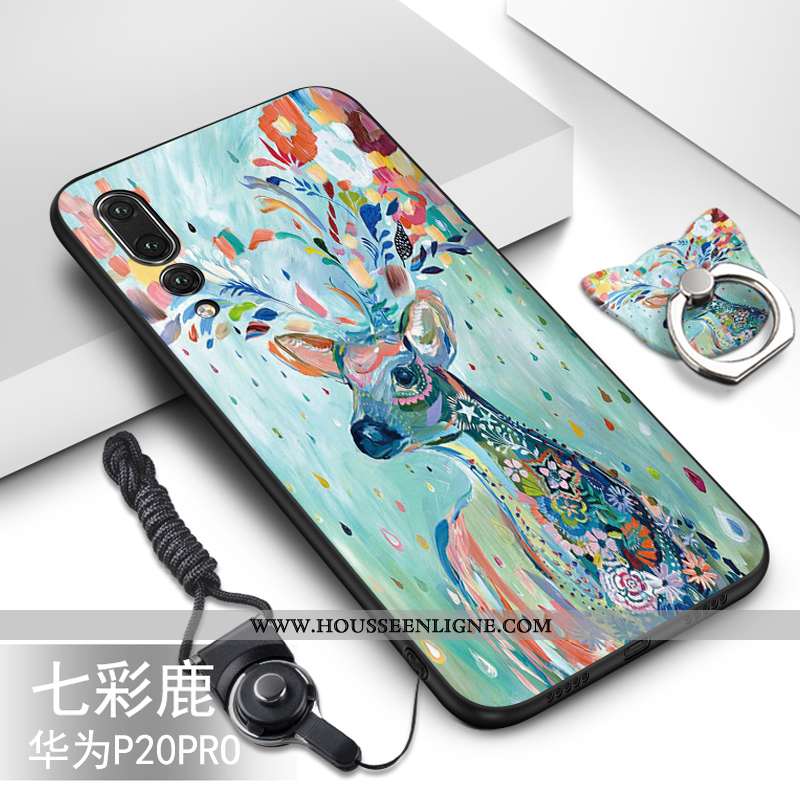 Coque Huawei P20 Pro Protection Fluide Doux Silicone Étui Téléphone Portable Vert Turquoise