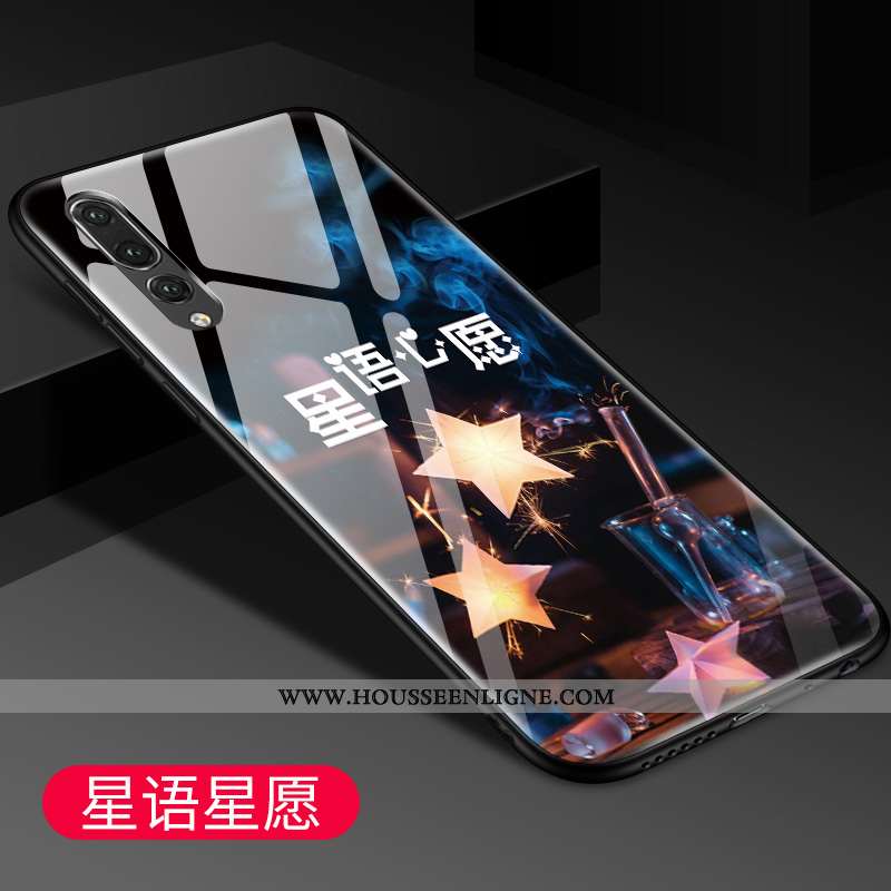 Coque Huawei P20 Pro Protection Verre Tendance Mode Créatif Bleu Étui