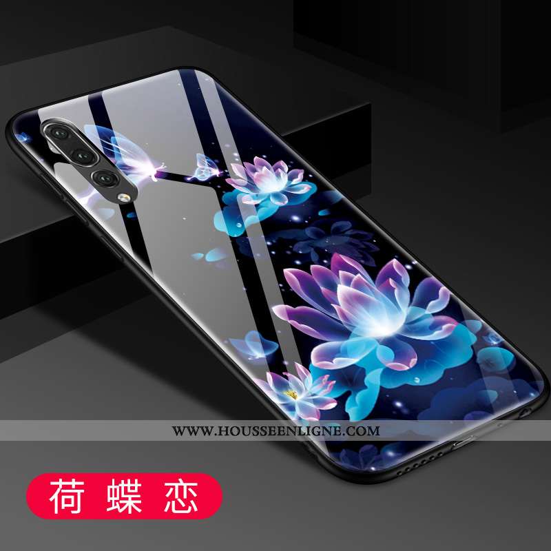 Coque Huawei P20 Pro Protection Verre Tendance Mode Créatif Bleu Étui