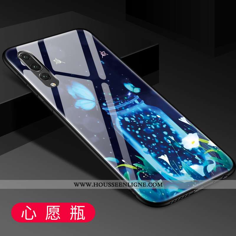 Coque Huawei P20 Pro Protection Verre Tendance Mode Créatif Bleu Étui