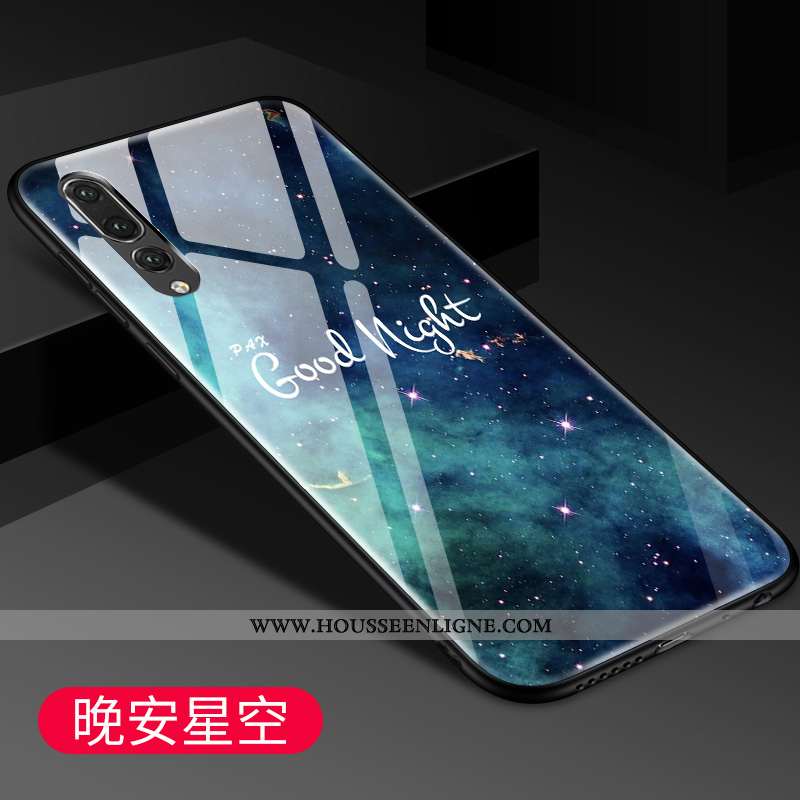 Coque Huawei P20 Pro Protection Verre Tendance Mode Créatif Bleu Étui