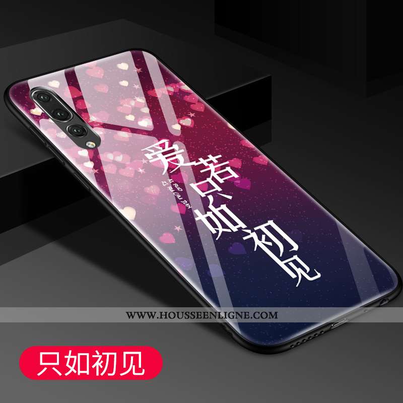 Coque Huawei P20 Pro Protection Verre Tendance Mode Créatif Bleu Étui