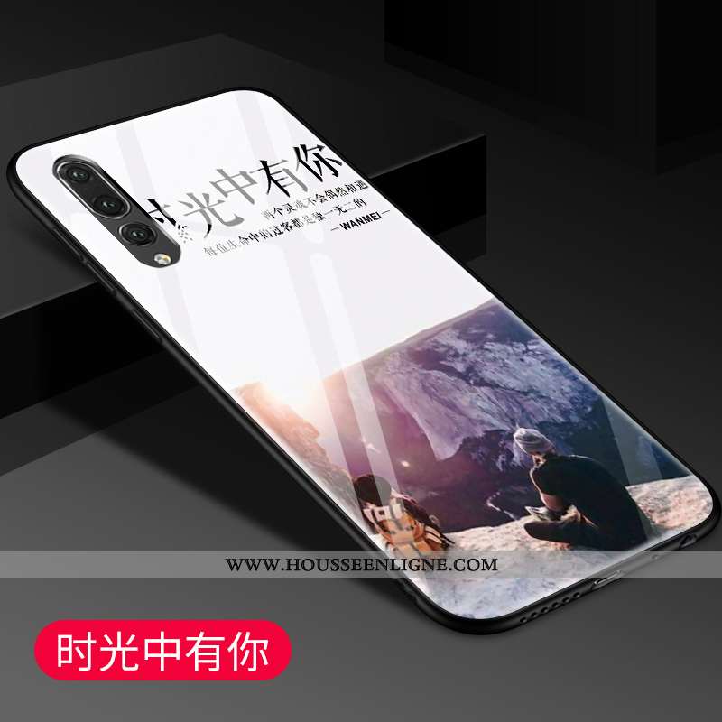 Coque Huawei P20 Pro Protection Verre Tendance Mode Créatif Bleu Étui