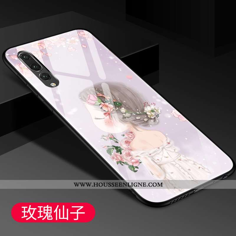 Coque Huawei P20 Pro Protection Verre Tendance Mode Créatif Bleu Étui