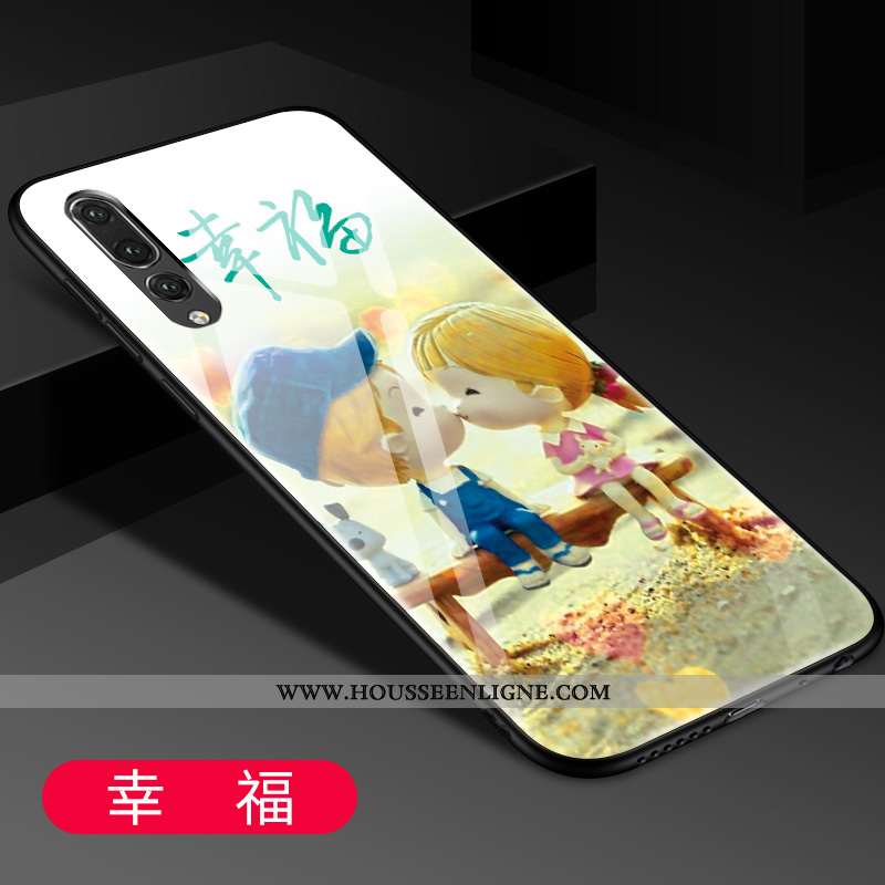 Coque Huawei P20 Pro Protection Verre Tendance Mode Créatif Bleu Étui