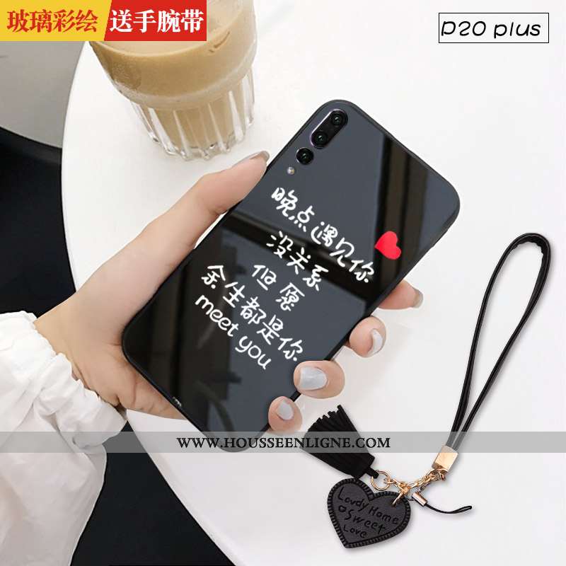 Coque Huawei P20 Pro Protection Verre Téléphone Portable Net Rouge Étui Miroir Verte
