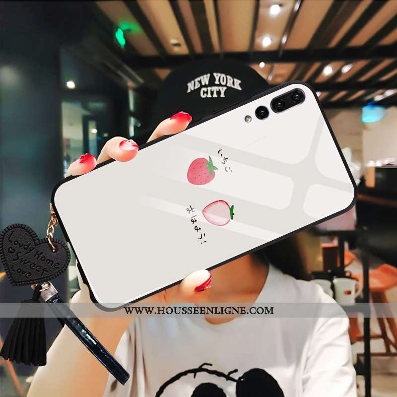Coque Huawei P20 Pro Protection Verre Téléphone Portable Net Rouge Étui Miroir Verte