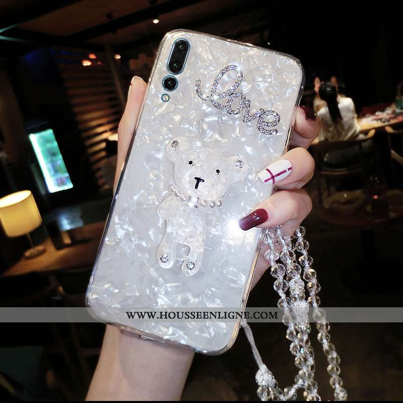Coque Huawei P20 Pro Tendance Fluide Doux Téléphone Portable Protection Incruster Strass Incassable 