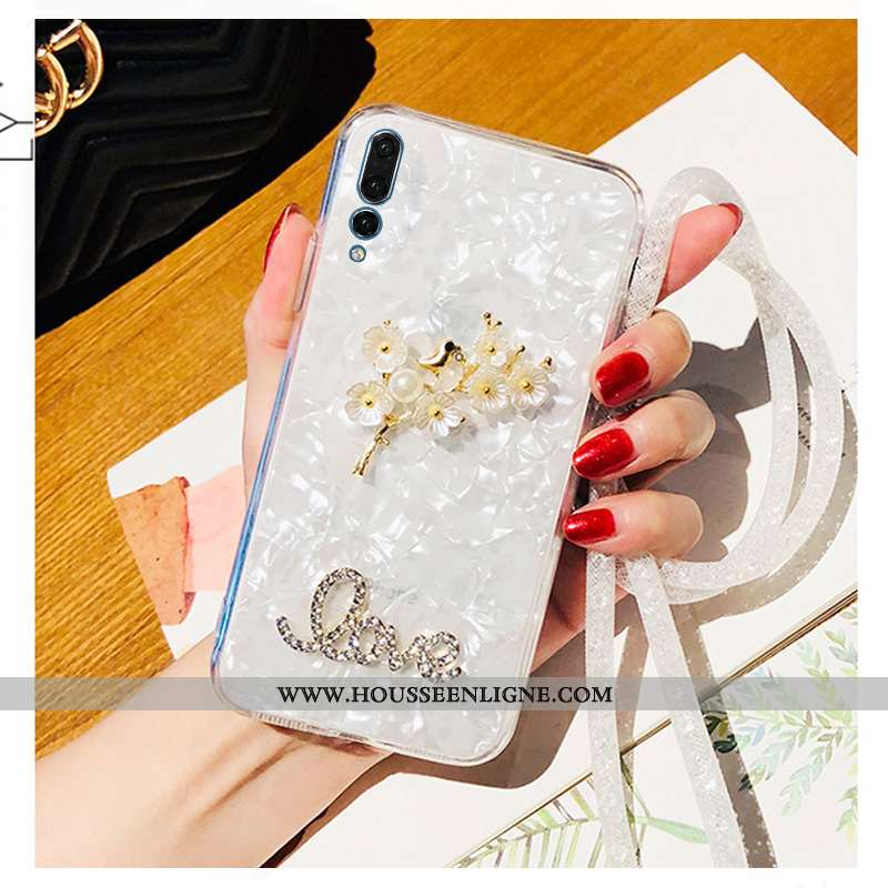 Coque Huawei P20 Pro Tendance Fluide Doux Téléphone Portable Protection Incruster Strass Incassable 