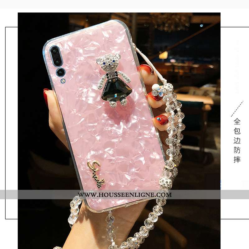 Coque Huawei P20 Pro Tendance Fluide Doux Téléphone Portable Protection Incruster Strass Incassable 