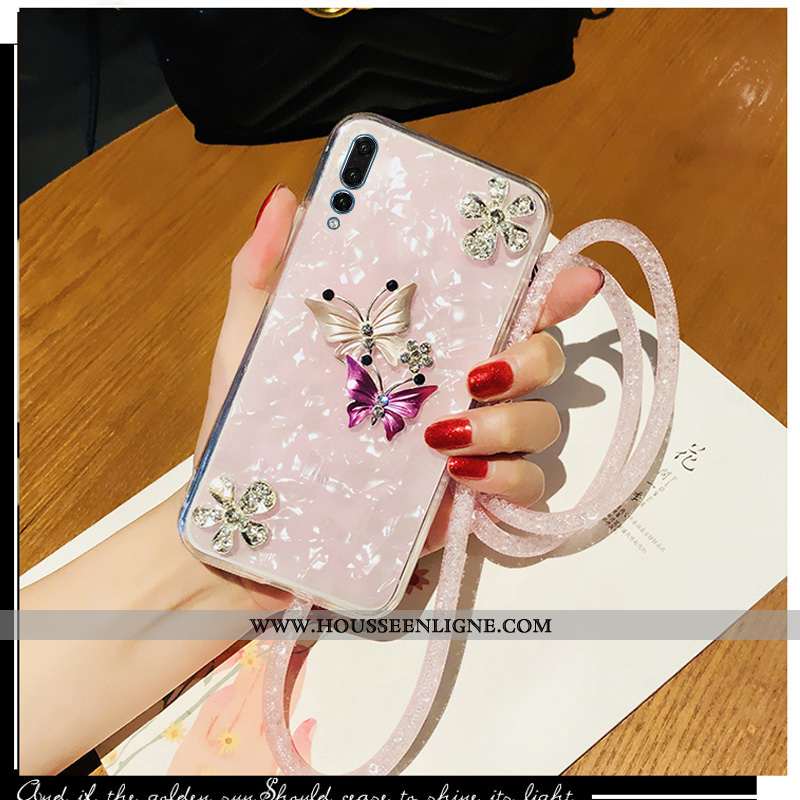Coque Huawei P20 Pro Tendance Fluide Doux Téléphone Portable Protection Incruster Strass Incassable 