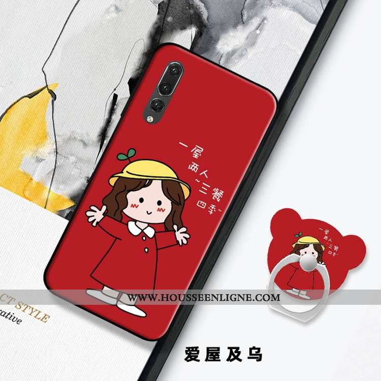 Coque Huawei P20 Pro Tendance Mode Téléphone Portable Tout Compris Protection Support Rouge