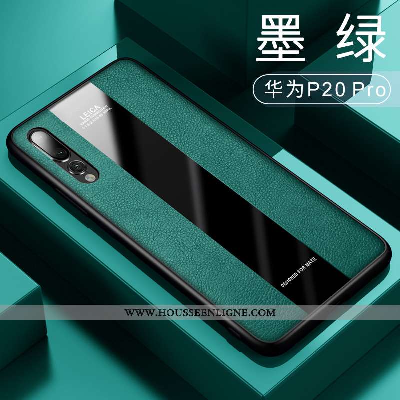 Coque Huawei P20 Pro Verre Personnalité Incassable Net Rouge Tendance Étui Luxe Verte