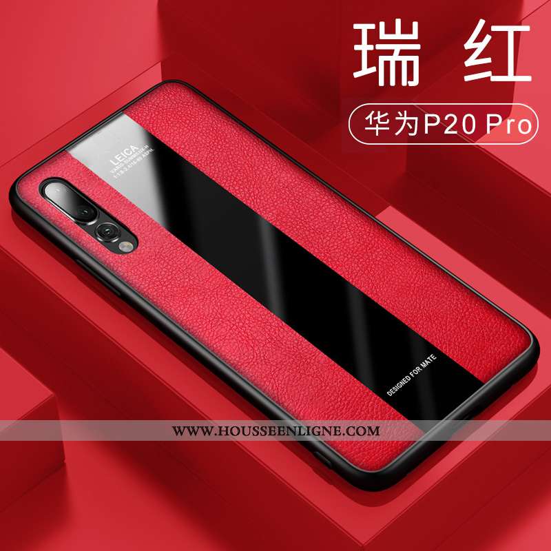 Coque Huawei P20 Pro Verre Personnalité Incassable Net Rouge Tendance Étui Luxe Verte