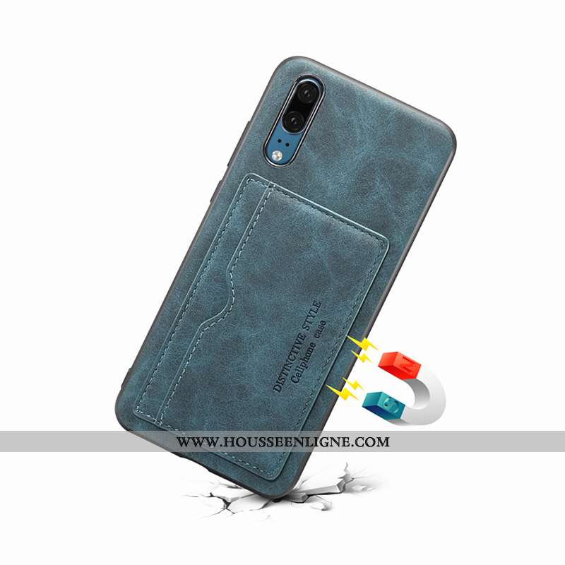 Coque Huawei P20 Protection Cuir Rouge Téléphone Portable Étui Carte