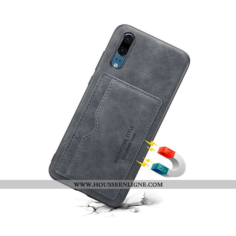 Coque Huawei P20 Protection Cuir Rouge Téléphone Portable Étui Carte