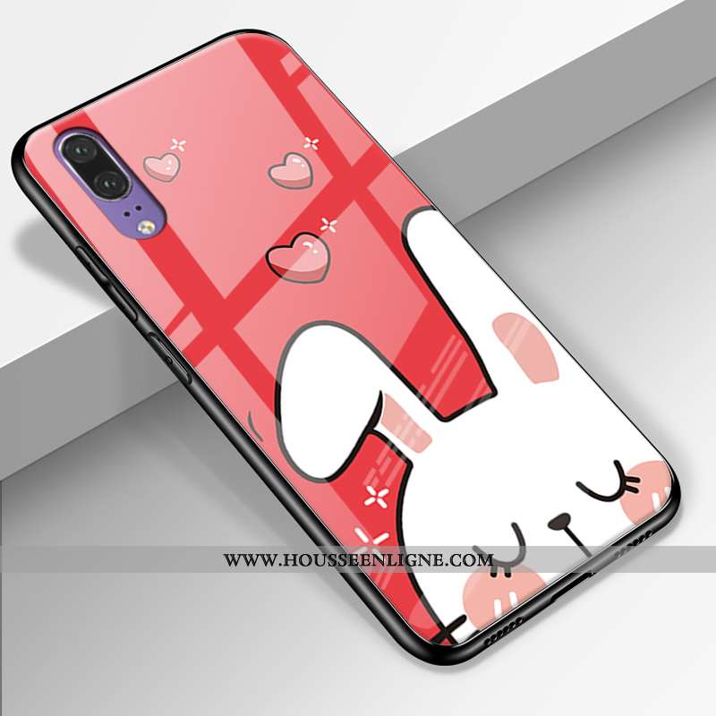 Coque Huawei P20 Protection Verre Simple Cuir Véritable Étui Charmant Europe Verte