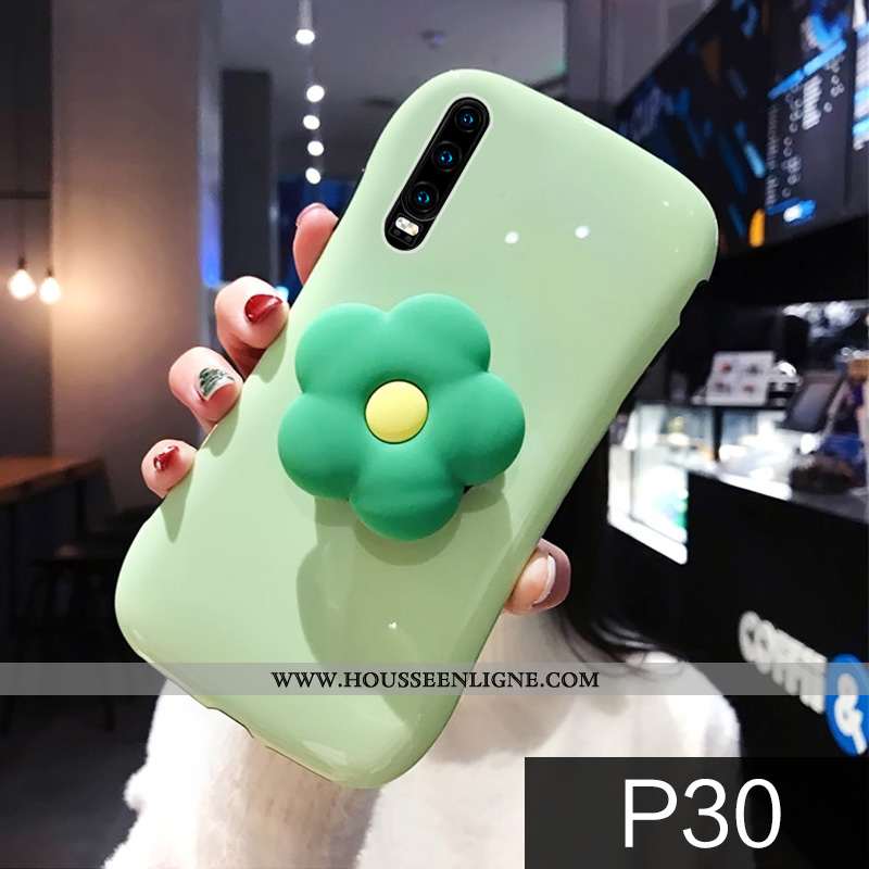 Coque Huawei P30 Créatif Tendance Téléphone Portable Vent Fleurs Personnalité Petit Orange