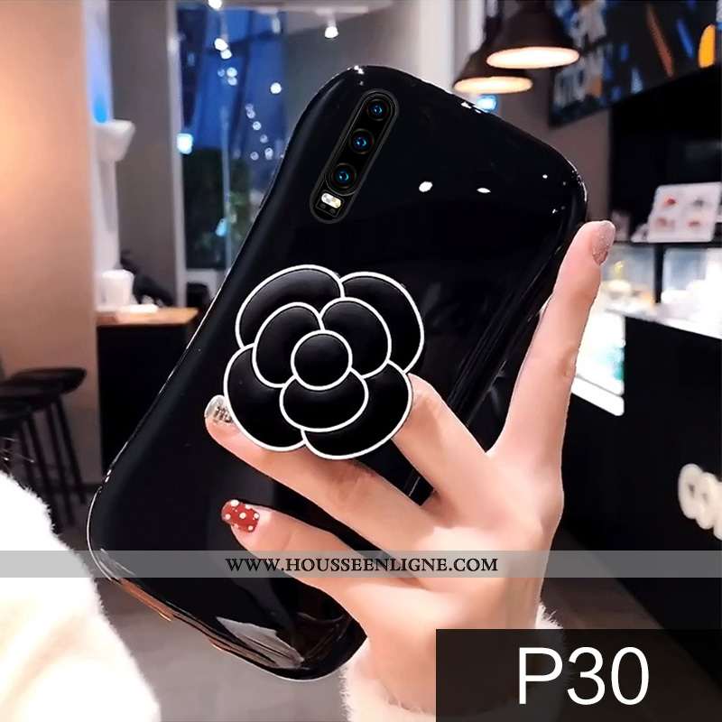 Coque Huawei P30 Créatif Tendance Téléphone Portable Vent Fleurs Personnalité Petit Orange