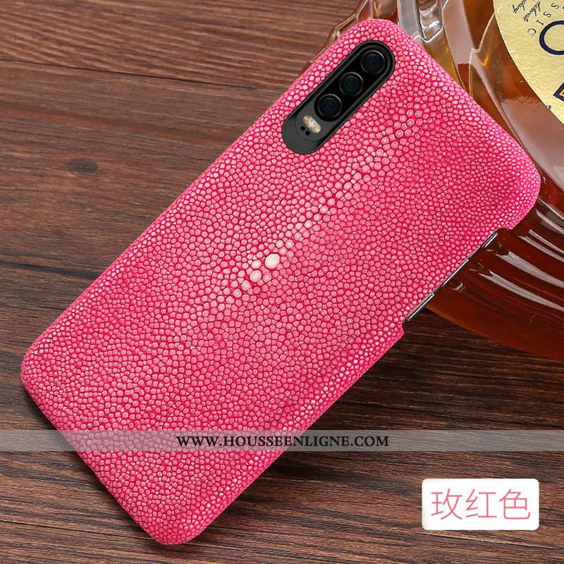 Coque Huawei P30 Cuir Protection Luxe Luxe Étui Personnalisé Nouveau Rose