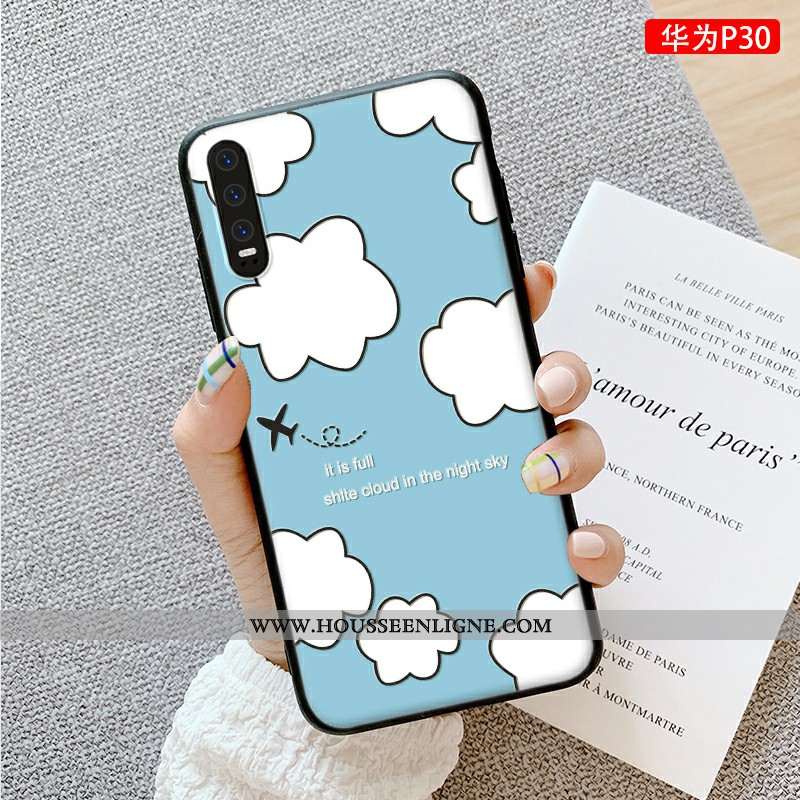 Coque Huawei P30 Dessin Animé Charmant Dimensionnel Téléphone Portable Luxe Vert Simple Verte