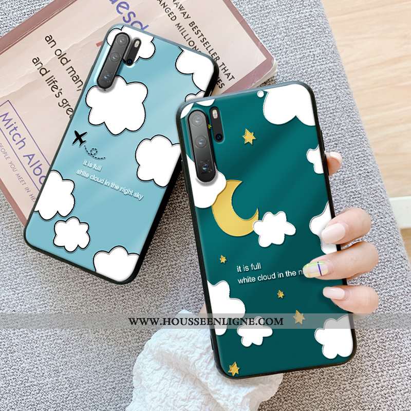 Coque Huawei P30 Dessin Animé Charmant Dimensionnel Téléphone Portable Luxe Vert Simple Verte