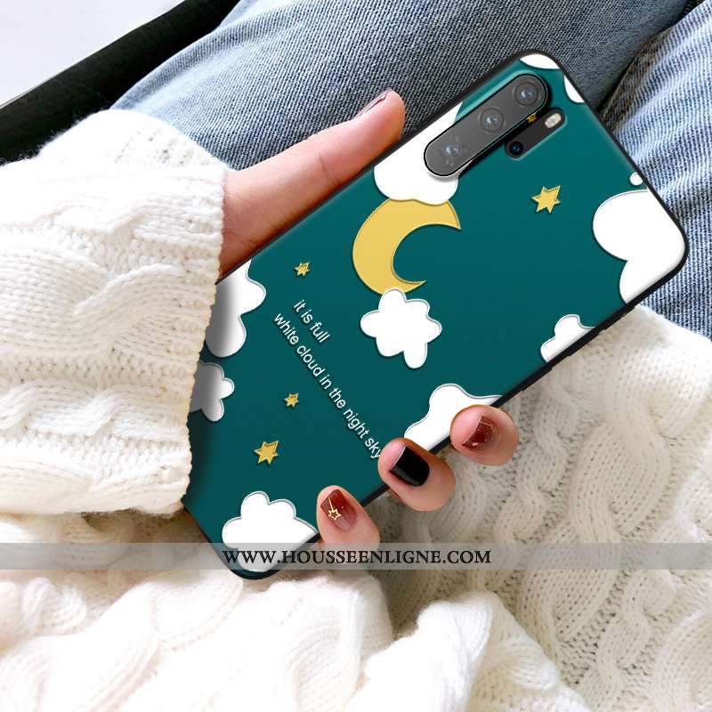 Coque Huawei P30 Dessin Animé Charmant Dimensionnel Téléphone Portable Luxe Vert Simple Verte