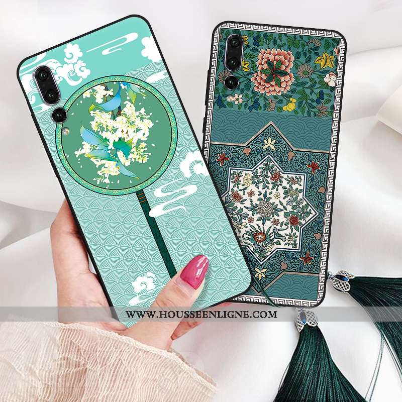 Coque Huawei P30 Lite Délavé En Daim Téléphone Portable Palais Vent Vert Verte
