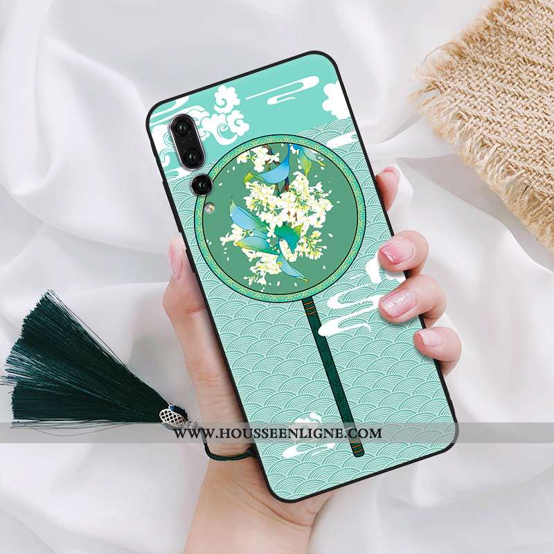 Coque Huawei P30 Lite Délavé En Daim Téléphone Portable Palais Vent Vert Verte