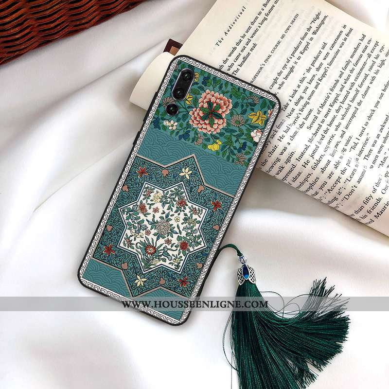 Coque Huawei P30 Lite Délavé En Daim Téléphone Portable Palais Vent Vert Verte