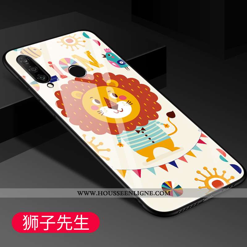 Coque Huawei P30 Lite Fluide Doux Silicone Téléphone Portable Miroir Dessin Animé Délavé En Daim Ver