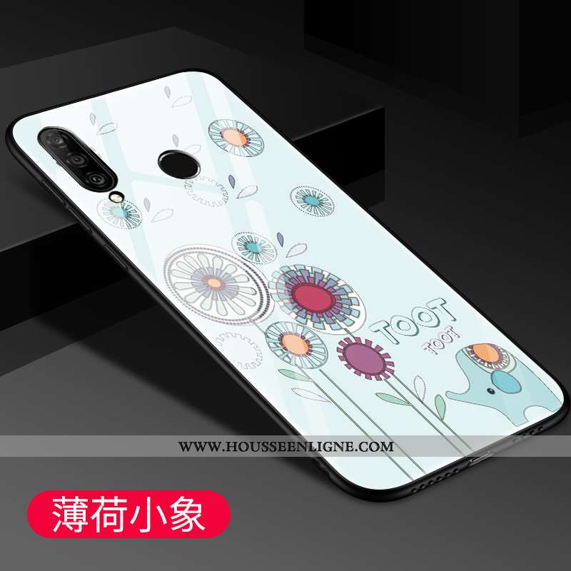 Coque Huawei P30 Lite Fluide Doux Silicone Téléphone Portable Miroir Dessin Animé Délavé En Daim Ver