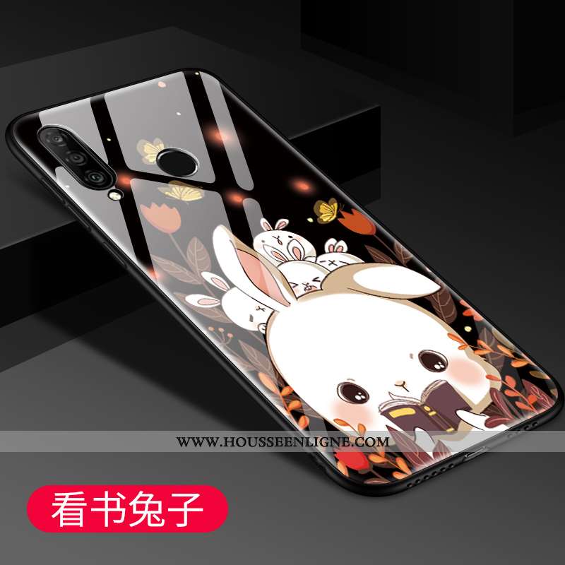 Coque Huawei P30 Lite Fluide Doux Silicone Téléphone Portable Miroir Dessin Animé Délavé En Daim Ver