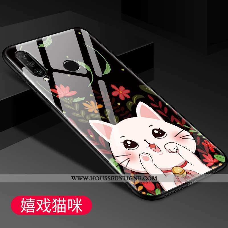 Coque Huawei P30 Lite Fluide Doux Silicone Téléphone Portable Miroir Dessin Animé Délavé En Daim Ver