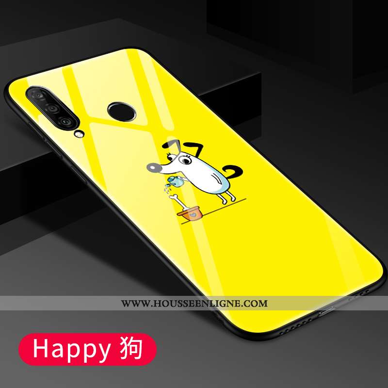 Coque Huawei P30 Lite Fluide Doux Silicone Téléphone Portable Miroir Dessin Animé Délavé En Daim Ver
