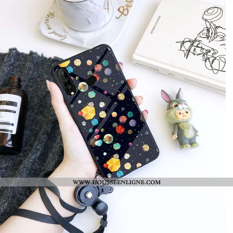Coque Huawei P30 Lite Protection Verre Violet Ciel Étoilé Personnalité Dessin Animé Incassable