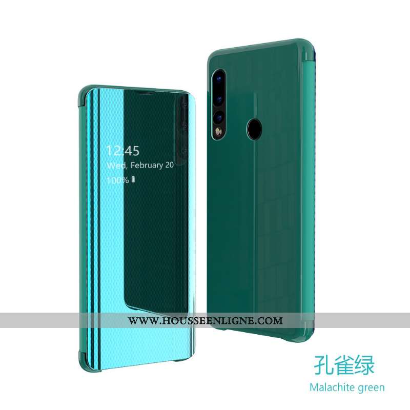 Coque Huawei P30 Lite Transparent Cuir Téléphone Portable Housse Vert Miroir Verte