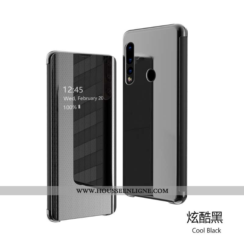 Coque Huawei P30 Lite Transparent Cuir Téléphone Portable Housse Vert Miroir Verte