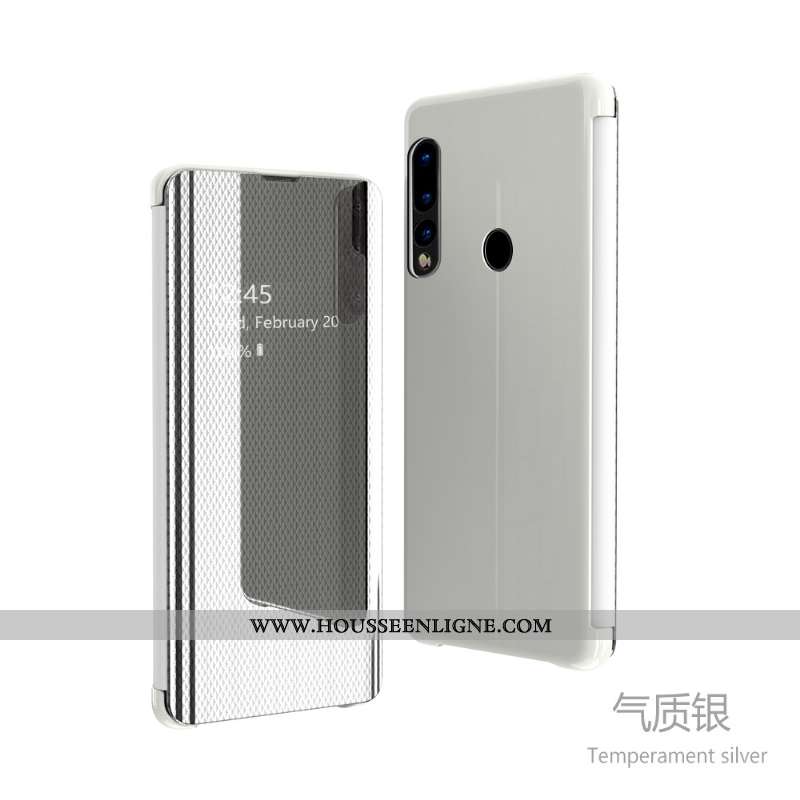 Coque Huawei P30 Lite Transparent Cuir Téléphone Portable Housse Vert Miroir Verte