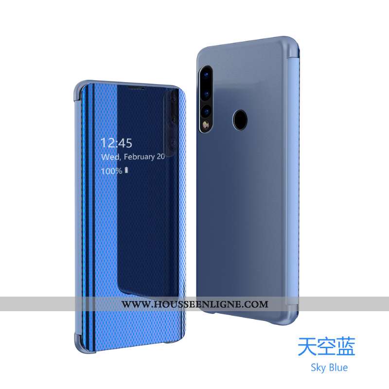 Coque Huawei P30 Lite Transparent Cuir Téléphone Portable Housse Vert Miroir Verte