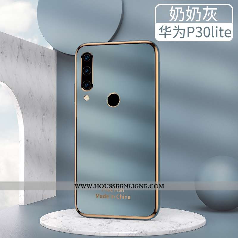 Coque Huawei P30 Lite Ultra Tendance Luxe Silicone Placage Étui Créatif Gris