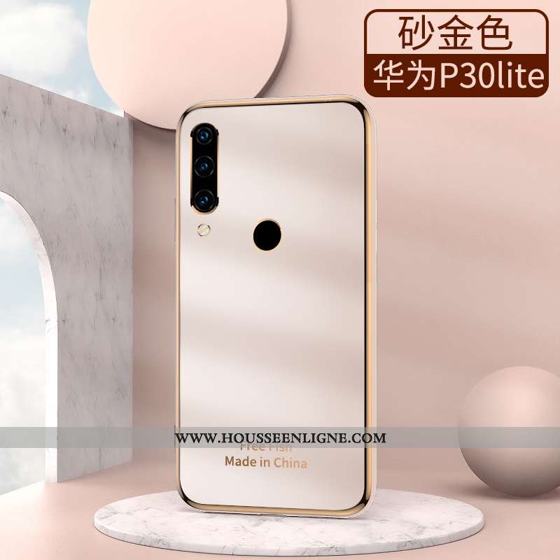 Coque Huawei P30 Lite Ultra Tendance Luxe Silicone Placage Étui Créatif Gris