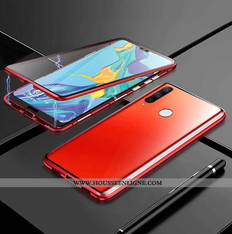 Coque Huawei P30 Lite Xl Métal Verre Reversible Étui Tout Compris Ultra Noir