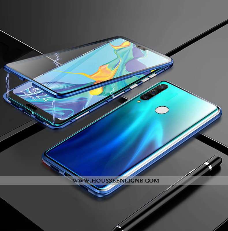 Coque Huawei P30 Lite Xl Métal Verre Reversible Étui Tout Compris Ultra Noir