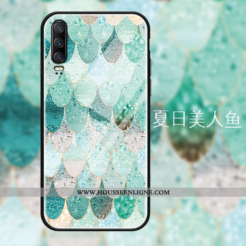 Coque Huawei P30 Luxe Verre Incassable Mode Sirène Vert Tout Compris Verte