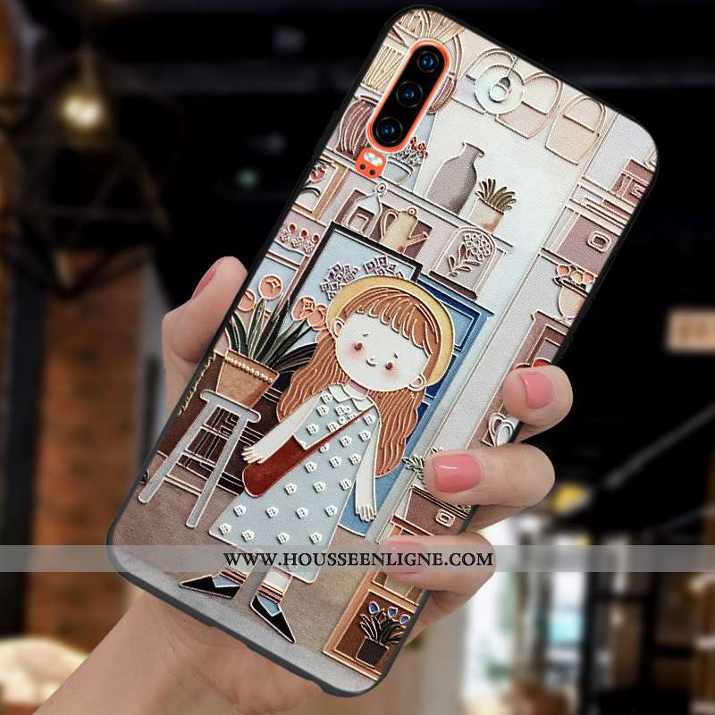 Coque Huawei P30 Mode Protection Légère Gaufrage Tout Compris Ultra Étui Khaki